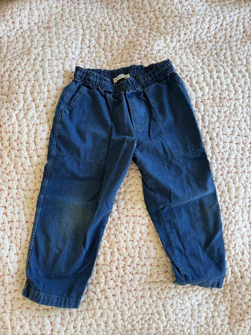Organic Kids Elastic-Waist Dark Blue Jogger pants
